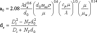 盘环形折流板管外传热系数计算公式