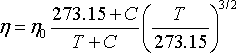 开尔文气体粘度与温度方程